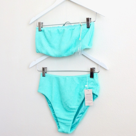 NEW! Kenny Flowers THE ARUBA LUXE CRINKLE Bandeau Bikini Top & Bottom Set M, L - Picture 5 of 9